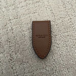 Coach Leather Money Clip - Saddle